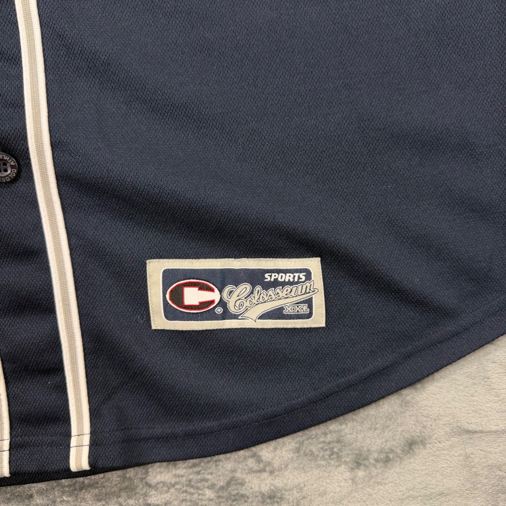 Colosseum Athletics New York Baseball Jersey Mens Large Navy Blue Button Up - Picture 11 of 11